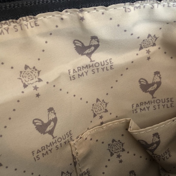 FARMHOUSE IS MY STYLE large canvas floral tote bag gray w/orange yellow NWOT - Picture 11 of 15